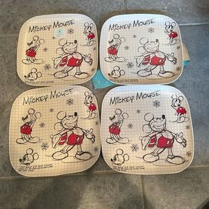 Disney sketchbook Christmas set 4 Mickey Mouse bamboo dinner plates
